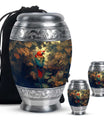 Macaw Parrot Theme Large Urn With 2 Keepsake Urn