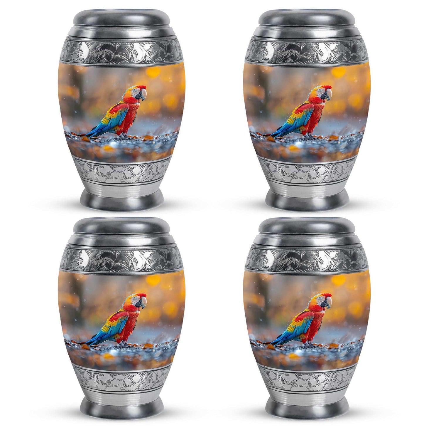 Macaw Parrot Theme 3 Inch Keepsake Pack of 4