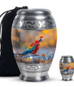 Macaw Parrot Theme Large Urn With 1 Keepsake Urn