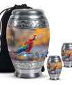 Macaw Parrot Theme Large Urn With 2 Keepsake Urn