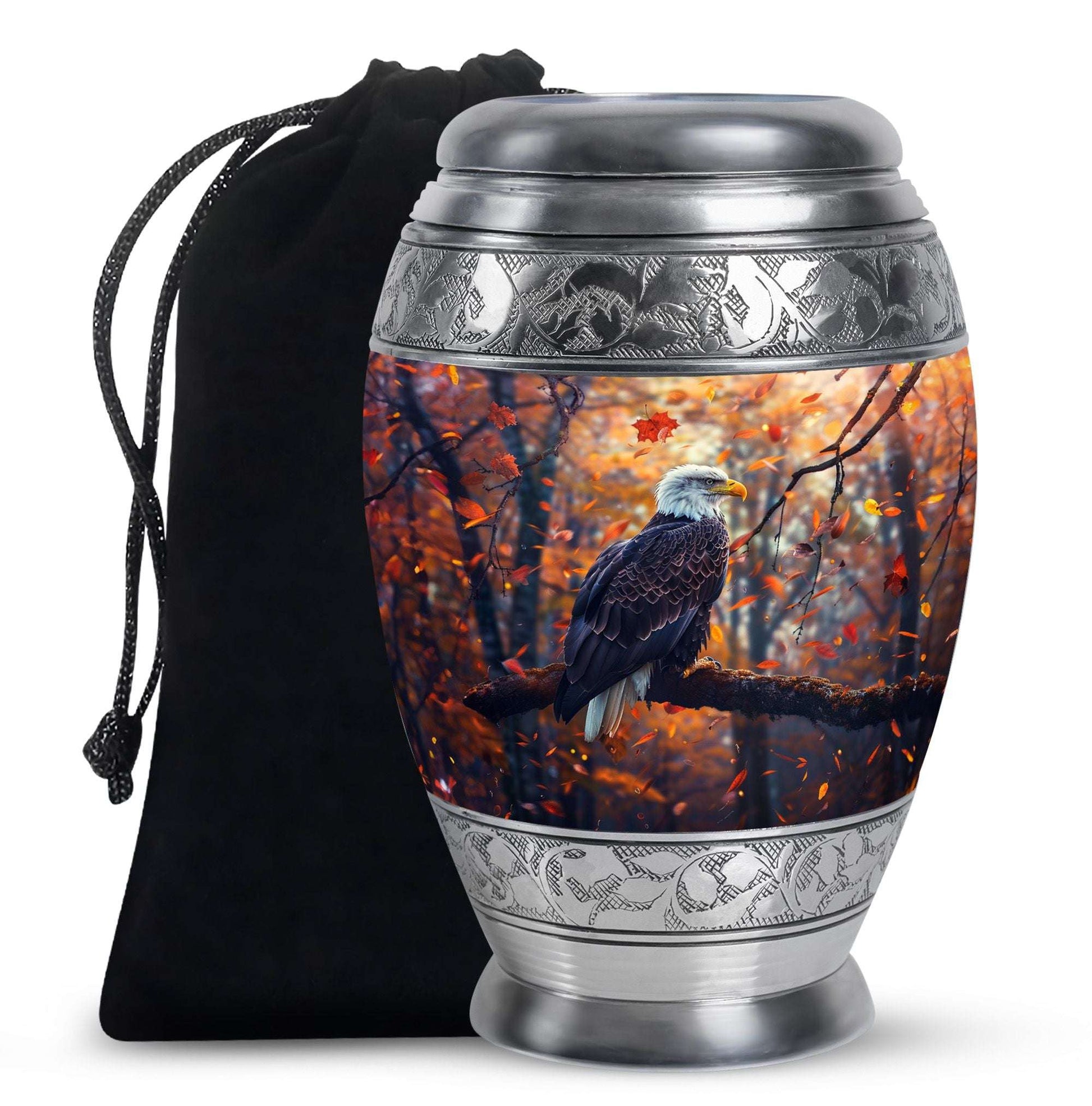 Eagle Cremation Urn For Human Ashes – Autumn Memorial Tribute Urn