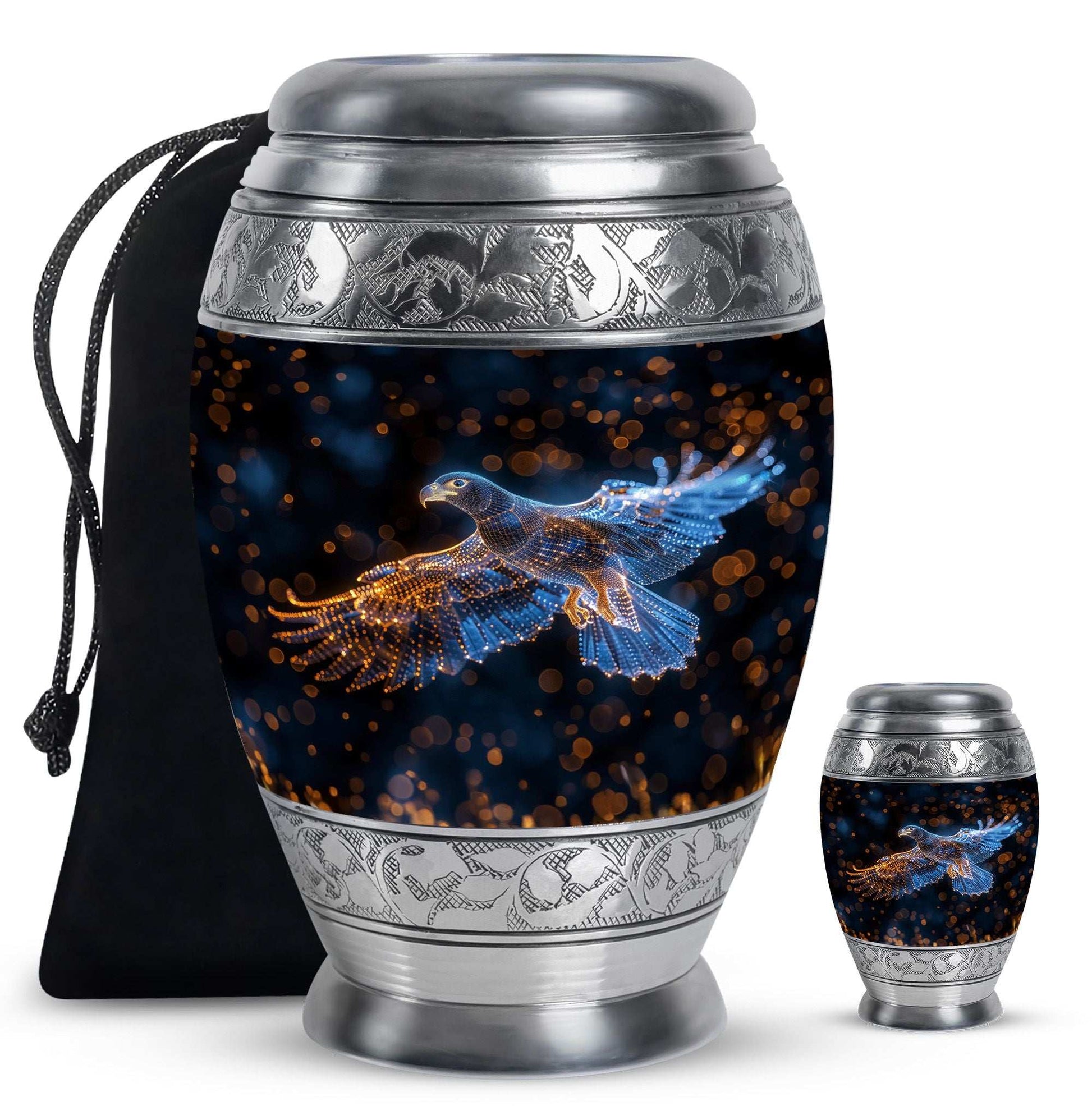 Eagle Theme Large Urn With 1 Keepsake Urn