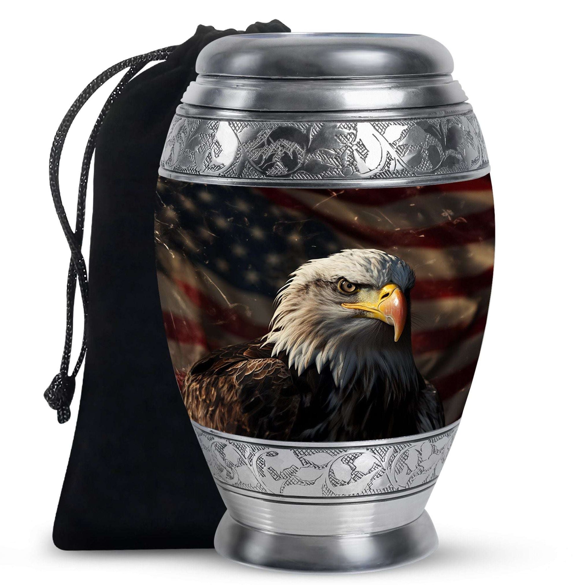 Eagle Theme Large Urn 10 Inch