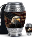 Eagle Theme Large Urn With 1 Keepsake Urn