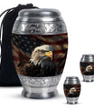 Eagle Theme Large Urn With 2 Keepsake Urn