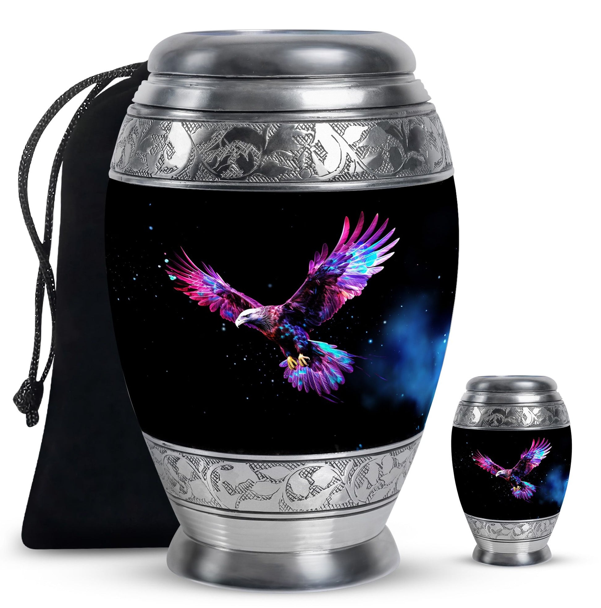 Eagle Theme Large Urn With 1 Keepsake Urn