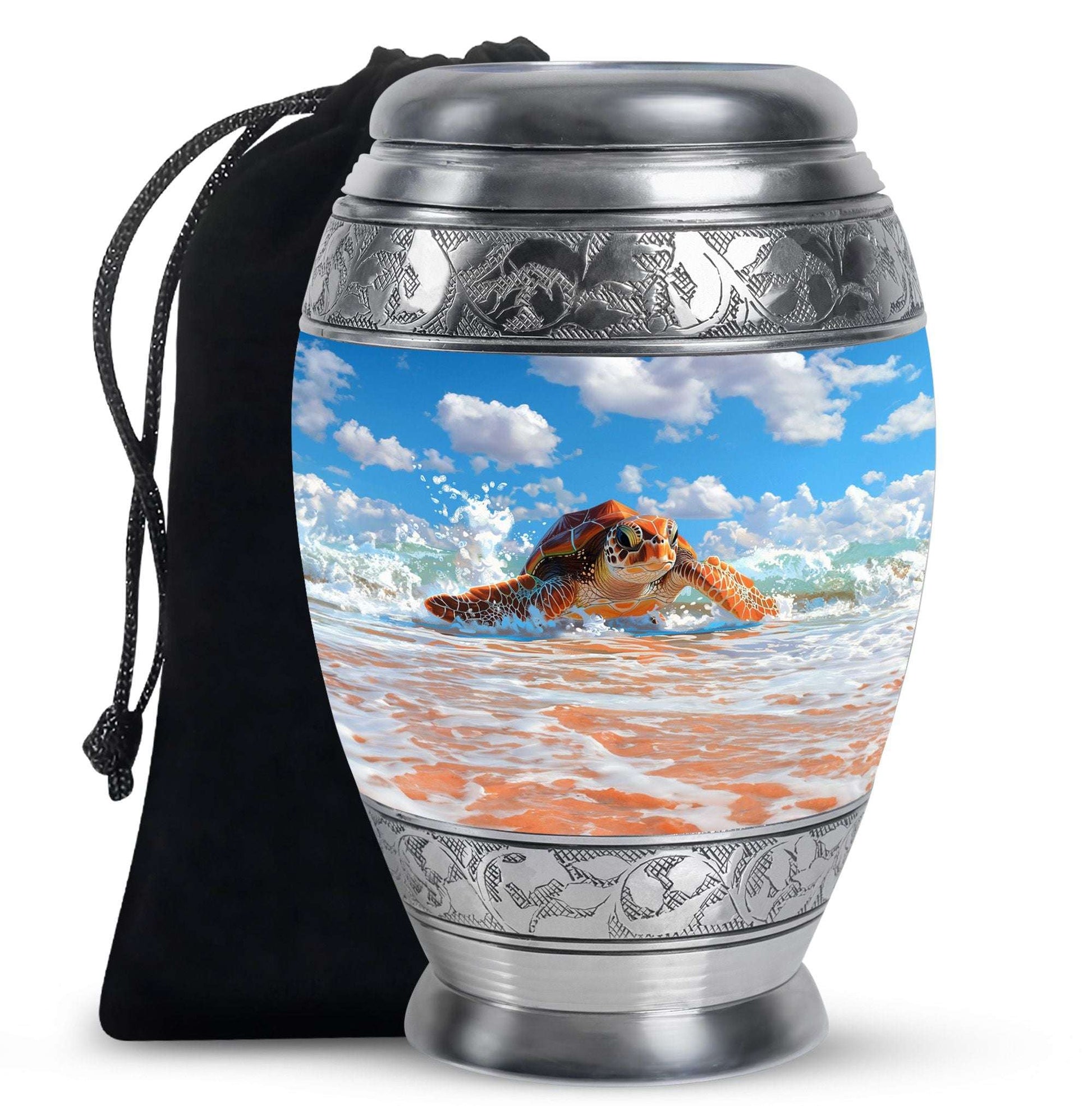 Turtle Theme Large Urn 10 Inch
