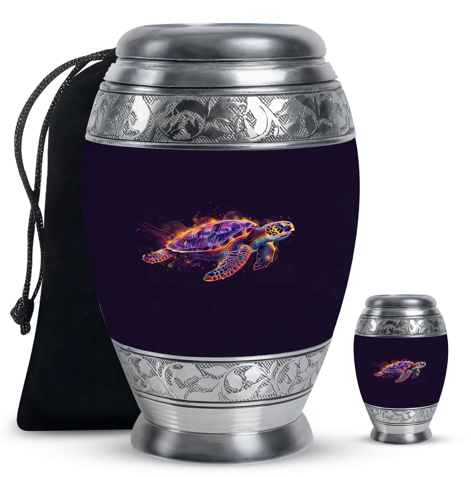 Turtle Theme Large Urn With 1 Keepsake Urn