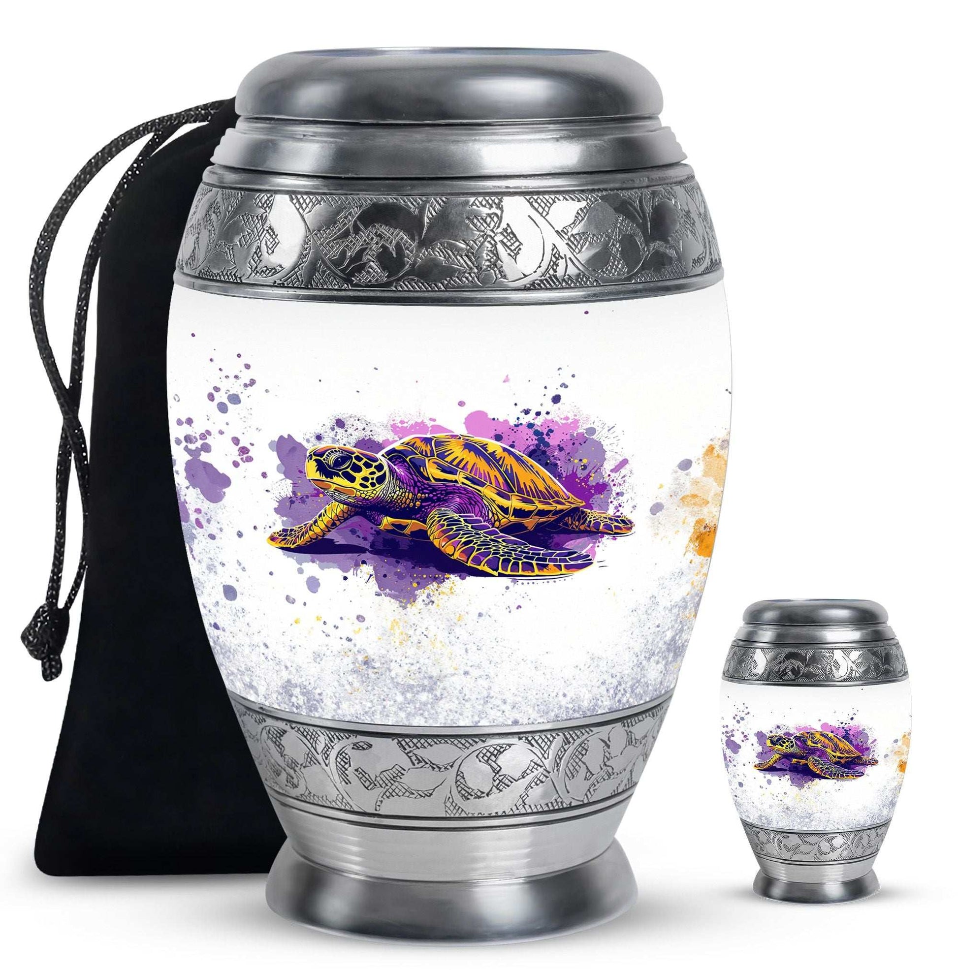 Turtle Theme Large Urn With 1 Keepsake Urn