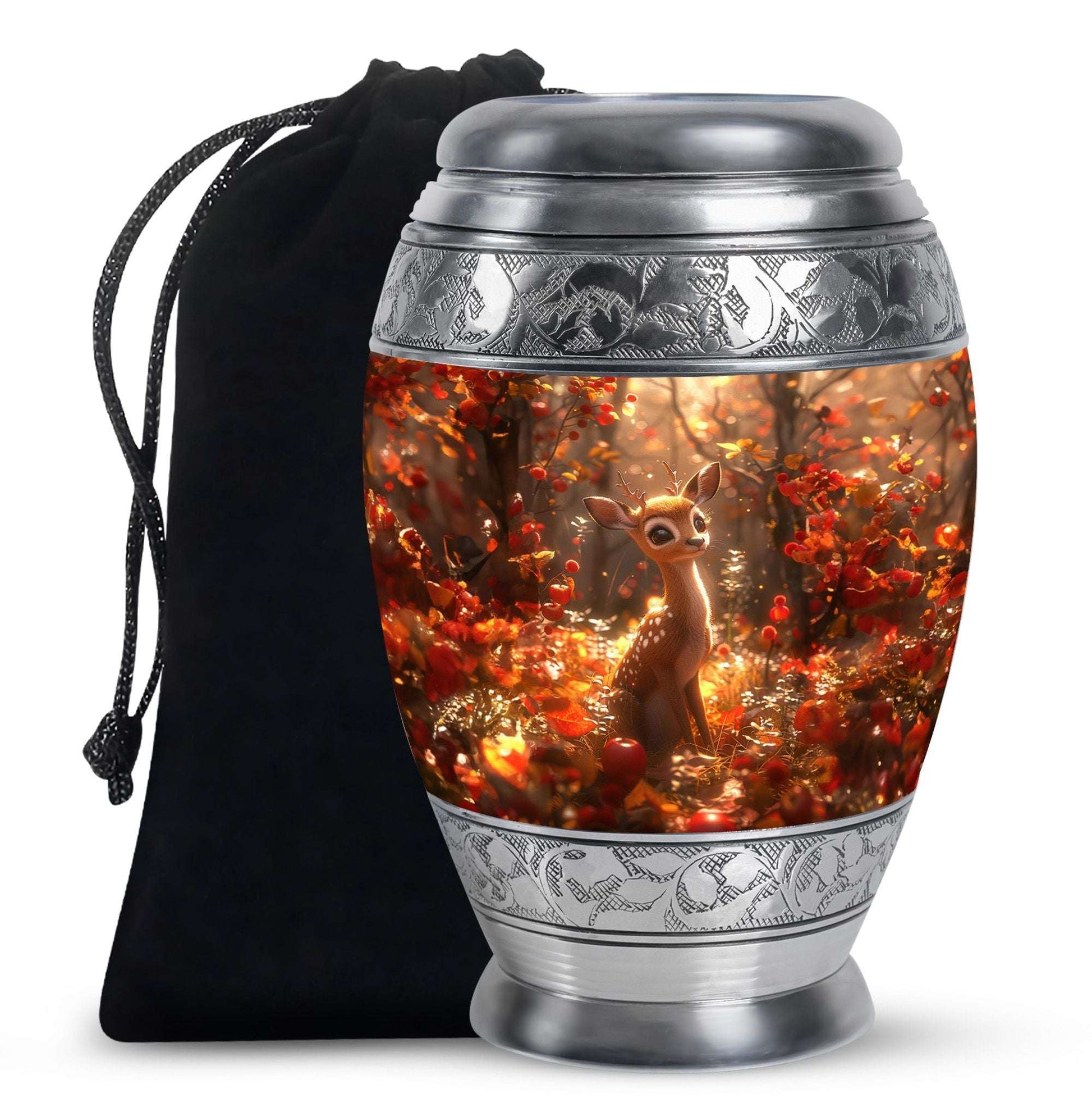 Deer Theme Large Urn 10 Inch