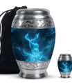 Deer Theme Large Urn With 1 Keepsake Urn