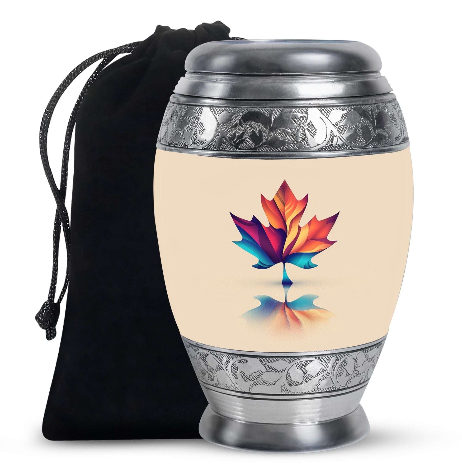Mapple Leaf Theme Large Urn 10 Inch