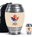 Mapple Leaf Theme Large Urn With 1 Keepsake Urn