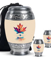 Mapple Leaf Theme Large Urn With 2 Keepsake Urn