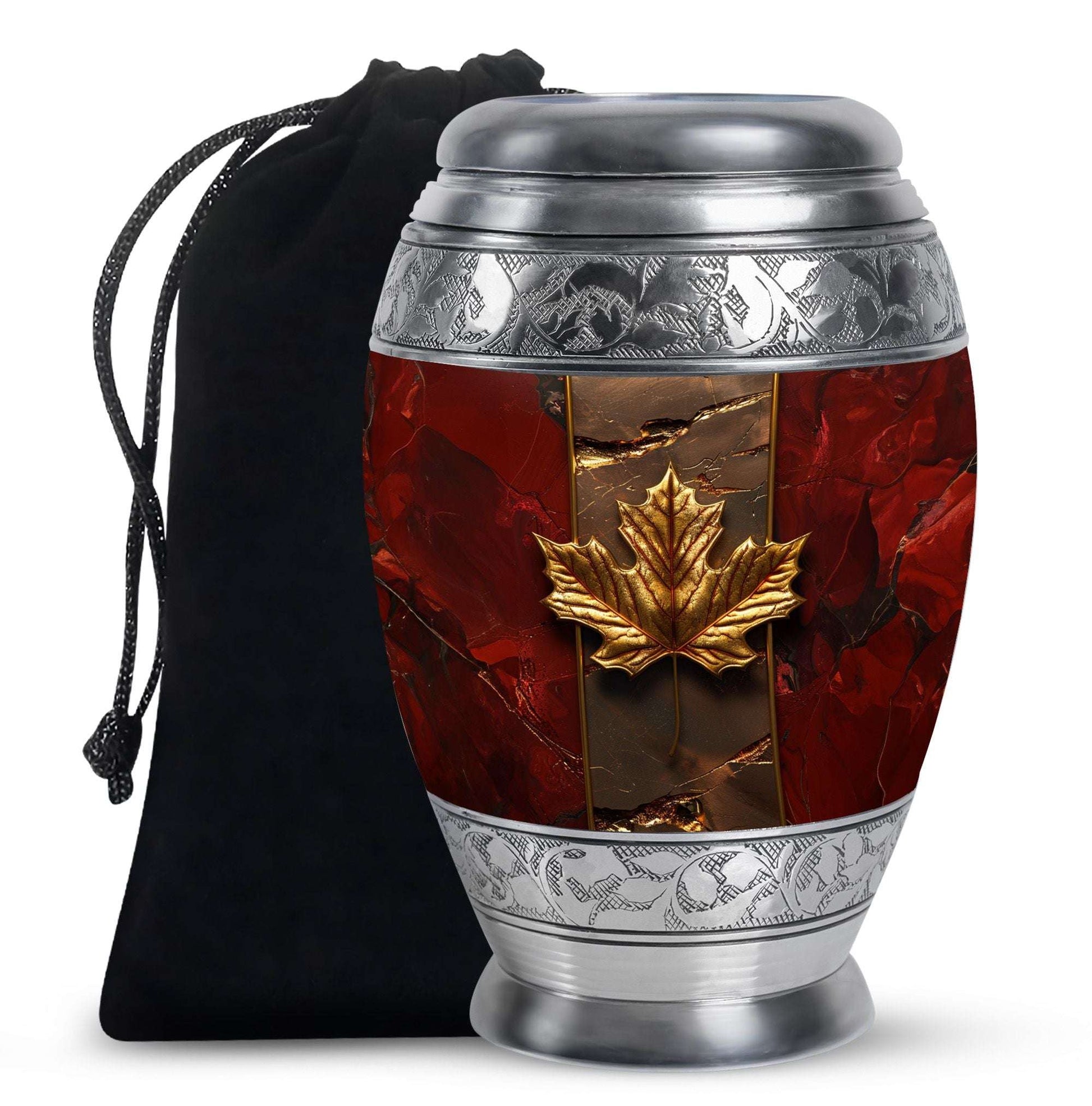 Mapple Leaf Theme Large Urn 10 Inch