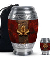 Mapple Leaf Theme Large Urn With 1 Keepsake Urn