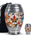 Mapple Leaf Theme Large Urn With 1 Keepsake Urn