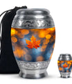 Mapple Leaf Theme Large Urn With 1 Keepsake Urn
