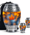 Mapple Leaf Theme Large Urn With 2 Keepsake Urn