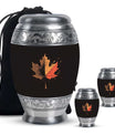 Mapple Leaf Theme Large Urn With 2 Keepsake Urn