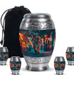 Tiger Theme Large Urn With 4 Keepsake Urn
