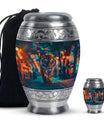 Tiger Theme Large Urn With 1 Keepsake Urn