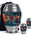 Tiger Theme Large Urn With 2 Keepsake Urn