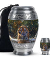 Tiger Theme Large Urn With 1 Keepsake Urn