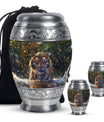 Tiger Theme Large Urn With 2 Keepsake Urn
