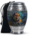 Tiger Theme Large Urn 10 Inch