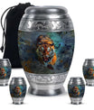 Tiger Theme Large Urn With 4 Keepsake Urn