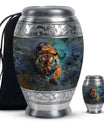 Tiger Theme Large Urn With 1 Keepsake Urn