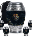 Tiger Theme Large Urn With 4 Keepsake Urn
