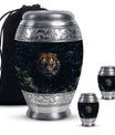Tiger Theme Large Urn With 2 Keepsake Urn