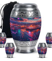 Beach Theme Large Urn With 4 Keepsake Urn