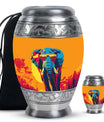 Elephant Theme Large Urn With 1 Keepsake Urn