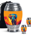 Elephant Theme Large Urn With 2 Keepsake Urn