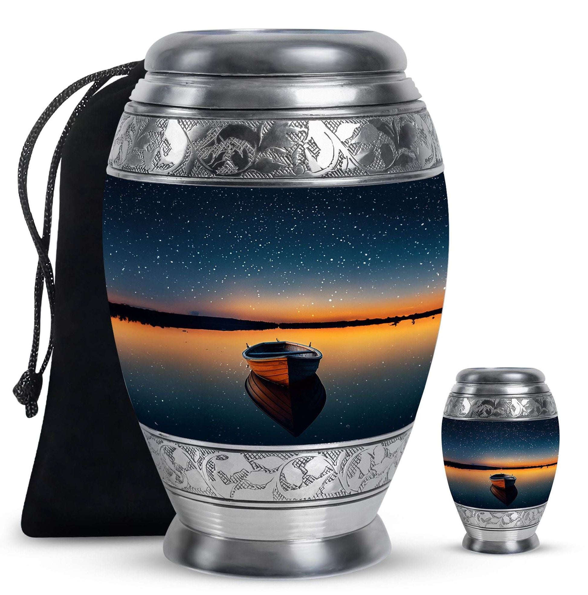Boat Theme Large Urn With 1 Keepsake Urn