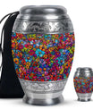 Flowers Theme Large Urn With 1 Keepsake Urn