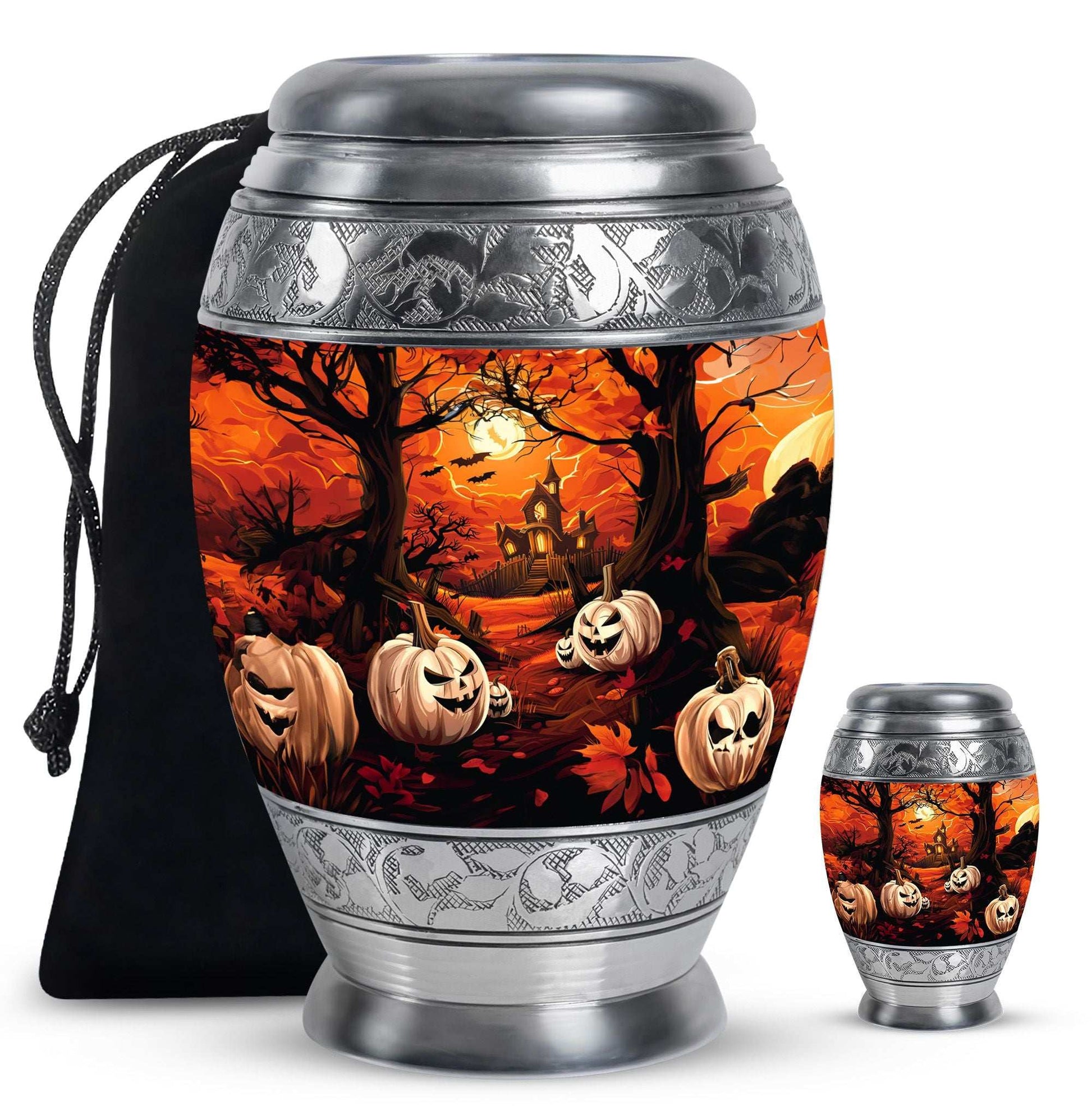 Halloween Theme Large Urn With 1 Keepsake Urn