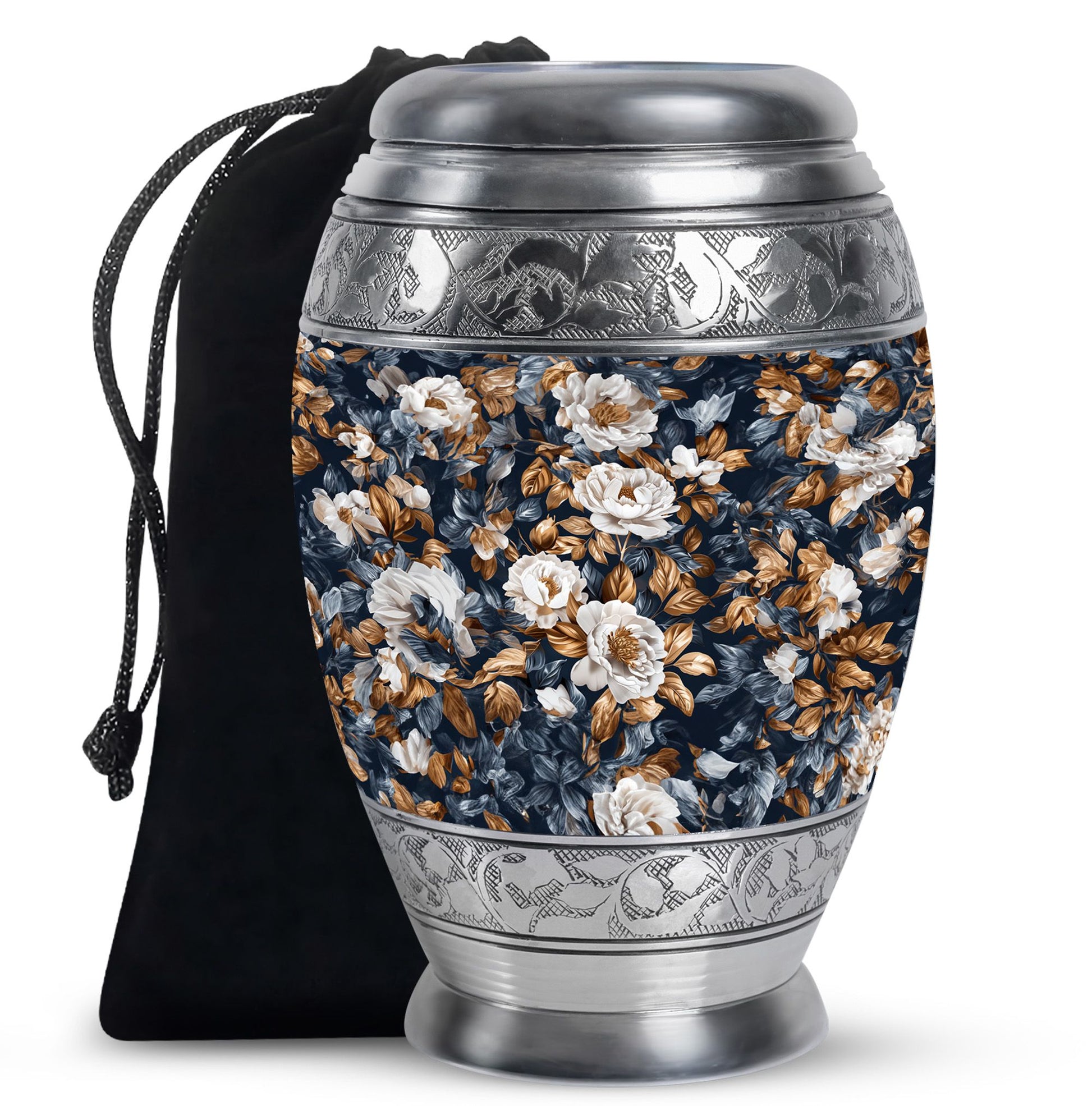 Flowers Theme Large Urn 10 Inch