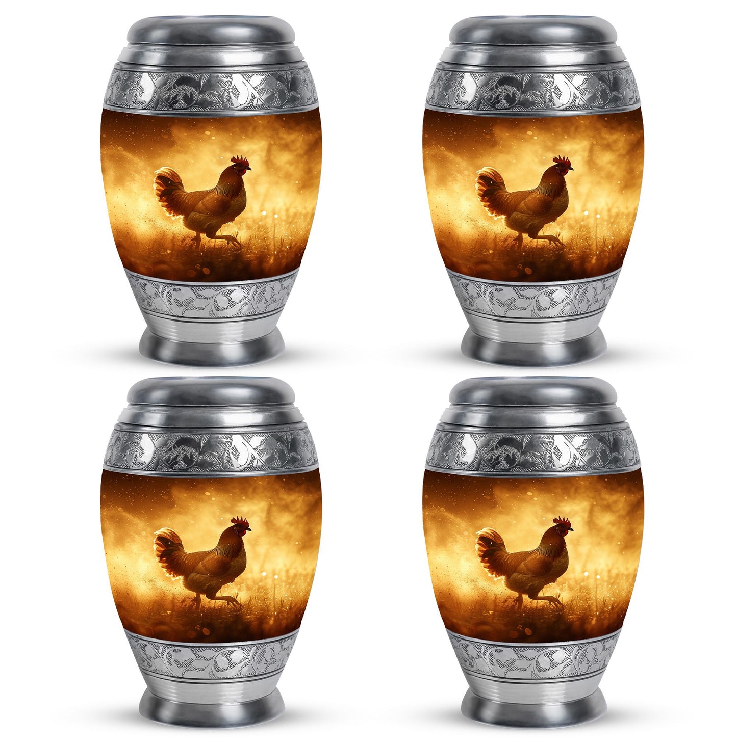 Chicken Theme 3 Inch Keepsake Pack of 4