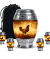 Chicken Theme Large Urn With 4 Keepsake Urn