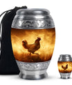 Chicken Theme Large Urn With 1 Keepsake Urn