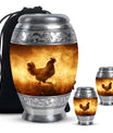 Chicken Theme Large Urn With 2 Keepsake Urn