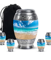 Beach Theme Large Urn With 4 Keepsake Urn