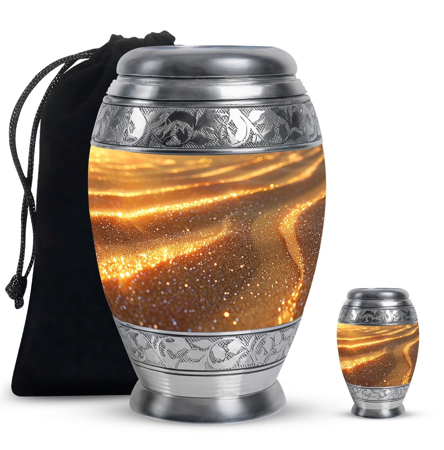 Beach Theme Large Urn With 1 Keepsake Urn