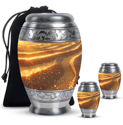 Beach Theme Large Urn With 2 Keepsake Urn