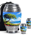 Beach Theme Large Urn With 2 Keepsake Urn