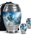 Dove Theme Large Urn With 2 Keepsake Urn